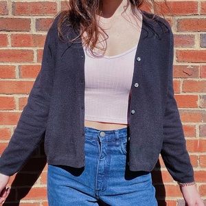 Lands End perfect black cardigan